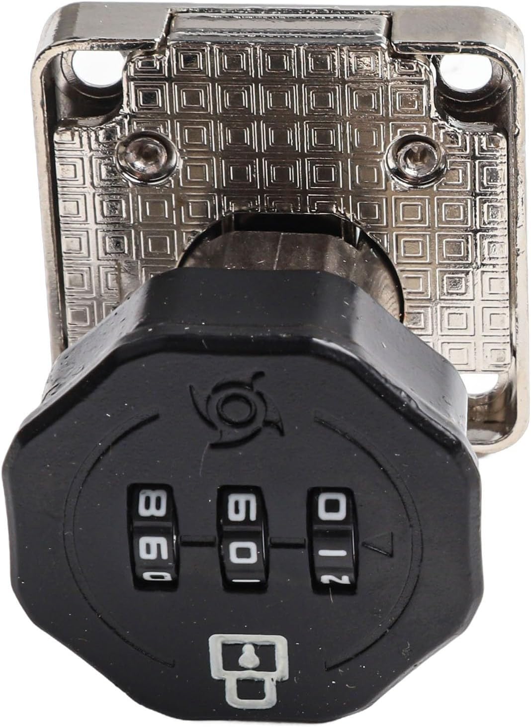 Zinc Alloy 3-Digit Combination Cabinet Lock, Keyless Cam Lock Mailbox Drawer File Storage, Secure Password Coded Door Lock Mechanism, Silver(black)