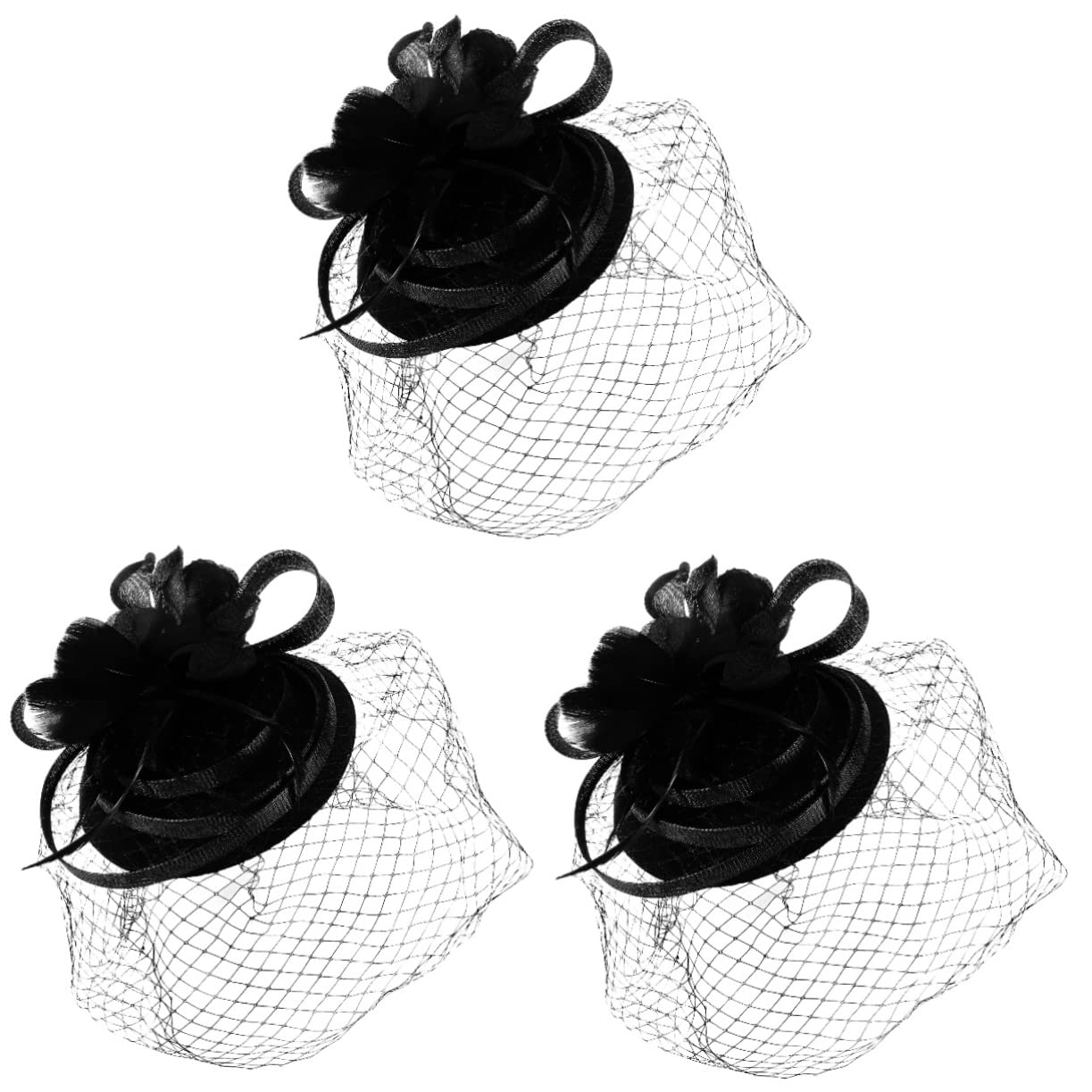 FRCOLOR 2Pcs Fascia del Cappello Accessori per delle Mini Cappello Sposa Copricapo per La Cerimonia Nuziale di Fascinator Copricapo Sposa Mini Fermagli
