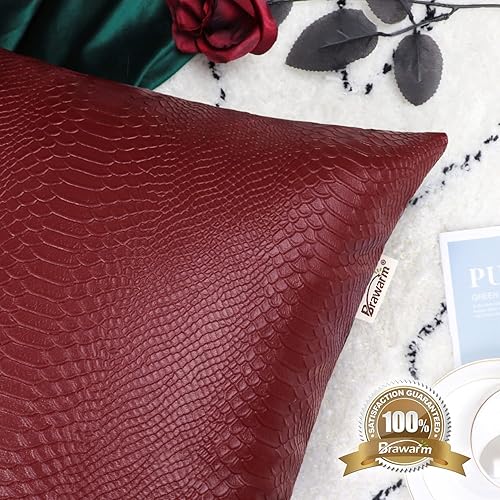 Miniatura 139 de BRAWARM Fundas de almohada de piel sintética de 16 x 16 pulgadas, paquete de 2 fundas de almohada de cuero plateado, almohadas decorativas de piel