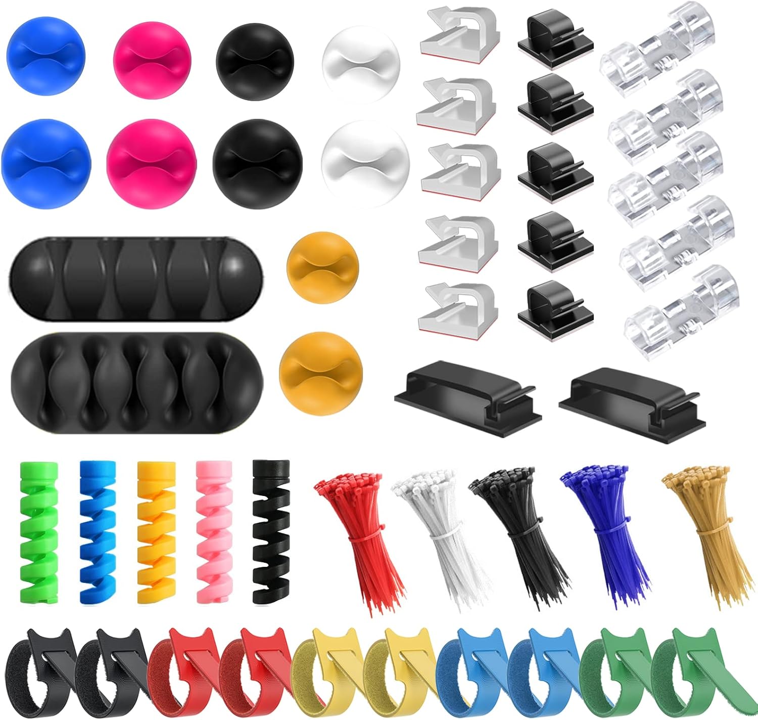 MCTOPZO Cord Management Organizer Kit, Cable Management, Cable Organizer, Wire