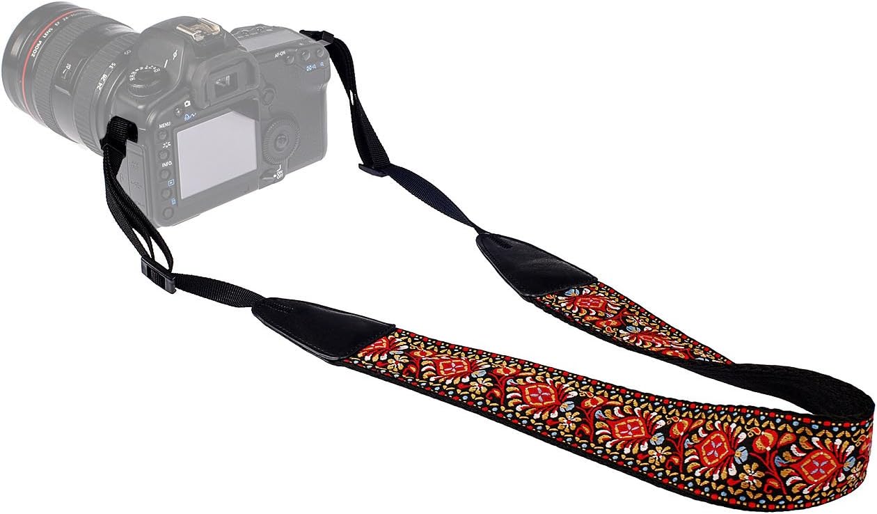TARION Camera Shoulder Neck Soft Vintage Jacquard Weave Strap Belt for SLR DSLR Mirrorless Digital Cameras Nikon Canon Sony Pentax B Style