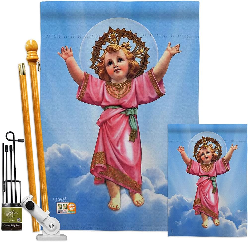 Divine Baby Jesus House Flag Religious Faith Hope Grace Peace Dove Christian Religion Easter Small Decorative Gift Yard Banner Made In USA 28 X 40