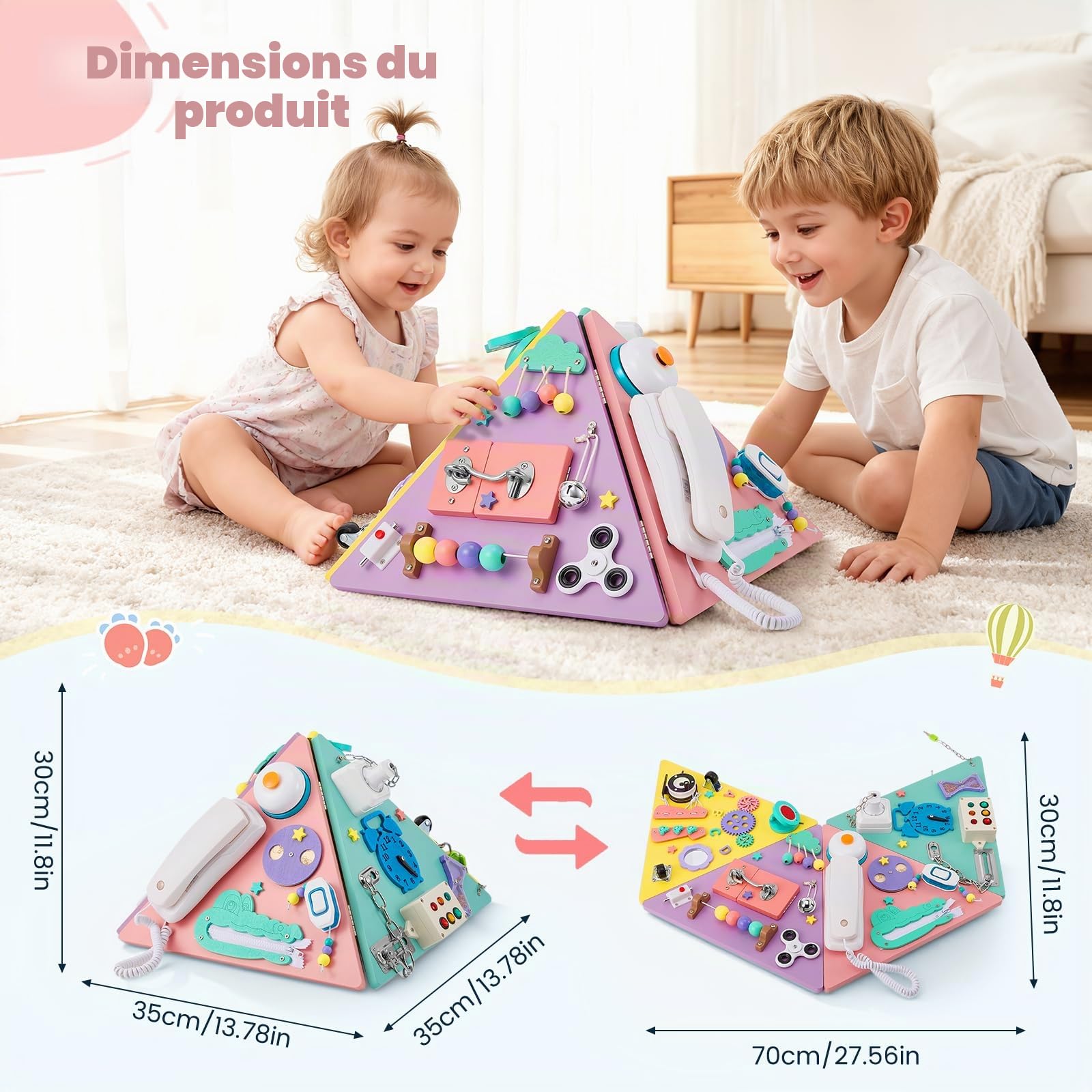 Kleinkinder Montessori Spielzeug beschäftigt Board für Kleinkinder Pyramidenform Würfel pädagogisches Spielzeug Lernen grundlegende