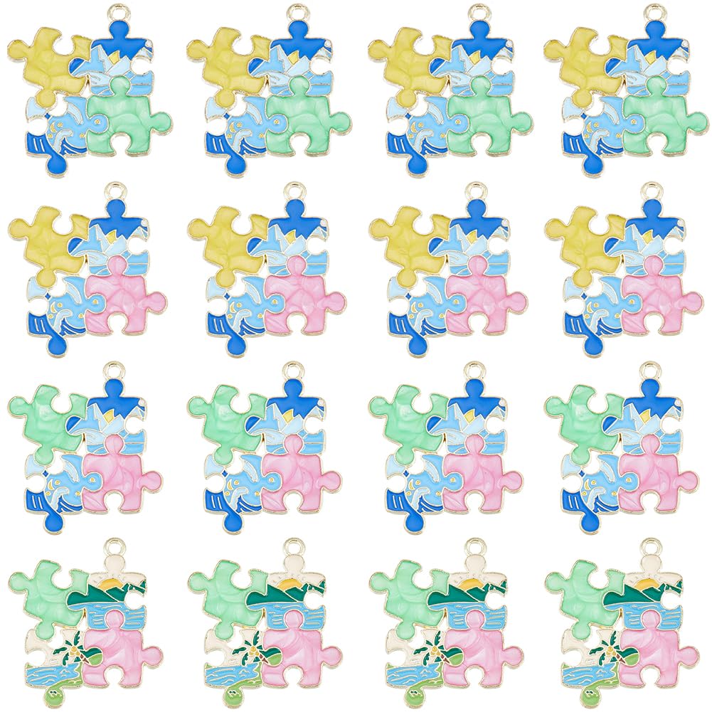 Breloques puzzle colorées pour créer vos boucles d'oreilles et bijoux d'été