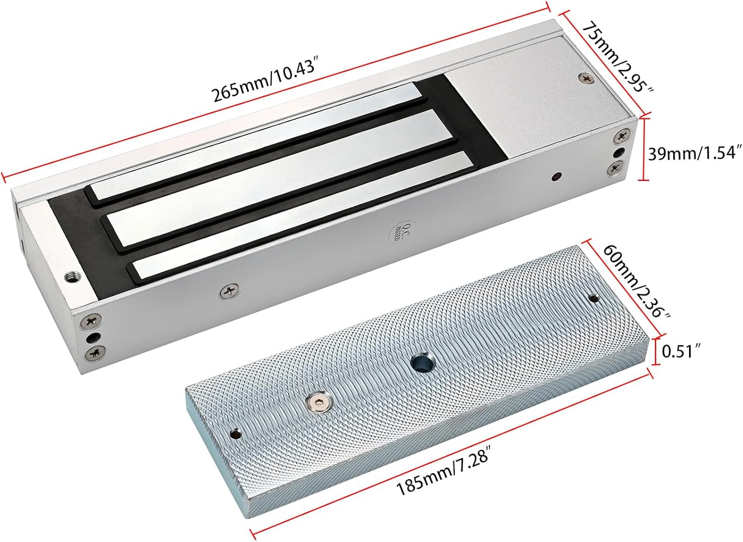 Electromagnetic Lock with Z and L Bracket 1200LBS 500KG Holding Force Electric Magnetic Door Lock 12V Fail Safe NC Mode for Access Control System