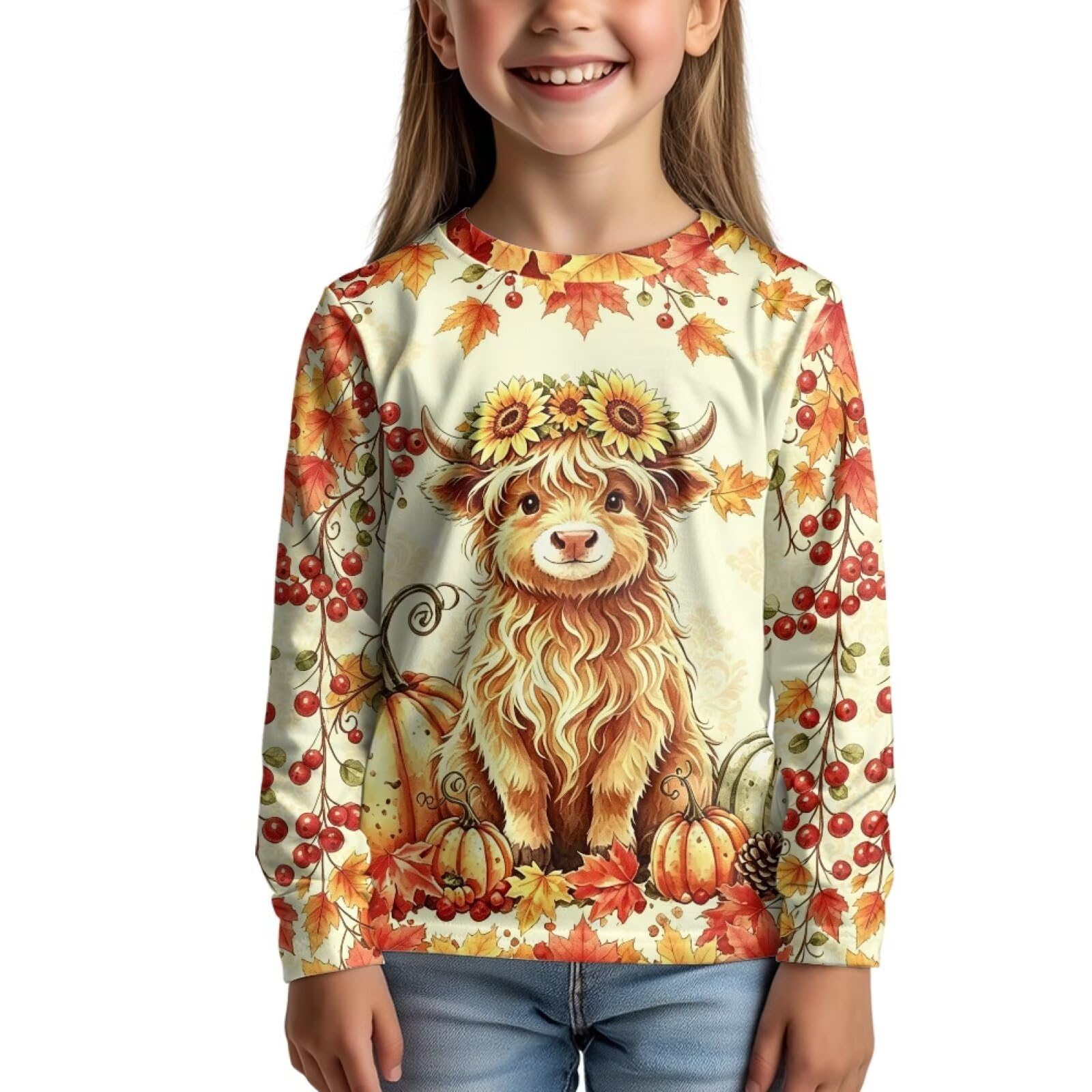 Uourmeti Girls Graphic Tees Long Sleeve T Shirts for Teens