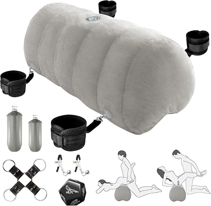 FOIPOW Inflatable Wedge with BDSM Accessories for Versatile Use