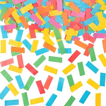 1.2LBS Confetti, Multicolor Biodegradable Confetti - Rectangular Fluttering Tissue Paper Confetti for Cannon and Launcher use Parties, Concerts and Weddings for Events Dopamine color