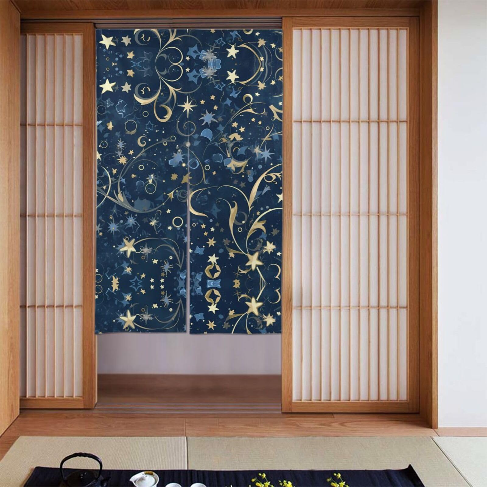 Rideaux occultants bleu marine contre la lumière pour chambre coucher