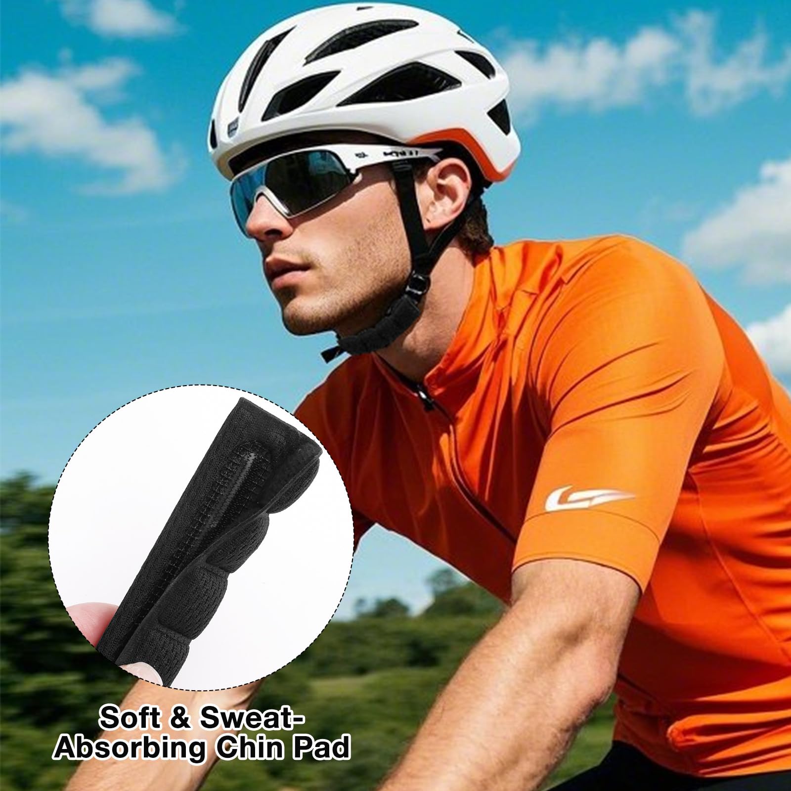 Imbottitura Casco Bici Set da 2, Cuscinetti in Schiuma con Kit di Chiusura a Strappo, Imbottiture di Ricambio Universali per Caschi da Bici, Accessori Casco Nero