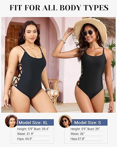 Vista 4 de Tempt Me - Traje de baño de una pieza para mujeres, te hace lucir delgada con sus tirantes cruzados, traje de baño sexy