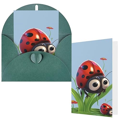 Thinking of You Card with Envelopes Ladybug Greeting Card 4x6