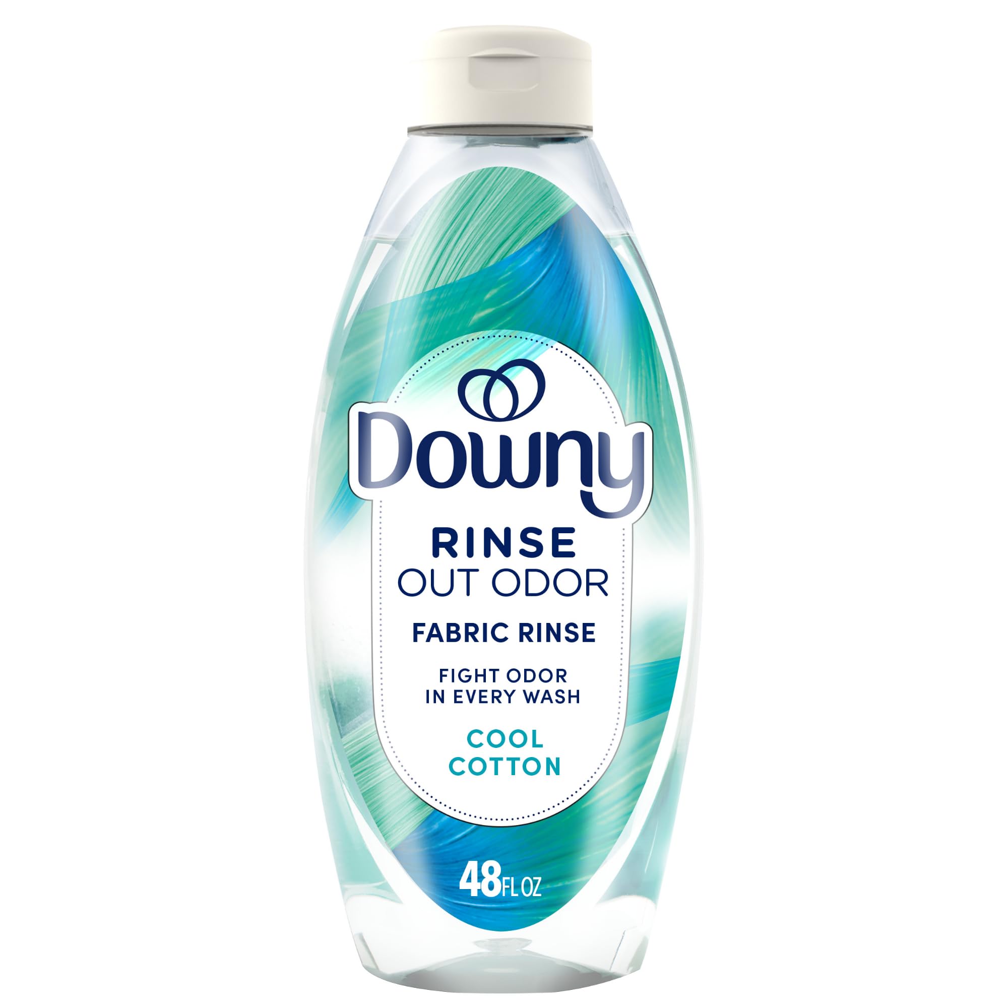 DownyRinse & Refresh Laundry Odor Remover And Fabric Softener, Cool Cotton, 48 Fl Oz, HE Compatible Laundry Sanitizer, Safe On All Fabrics, Downy Fabric Softener, Liquid Fabric Softener