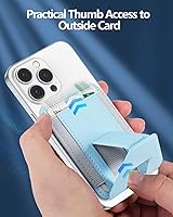 Vista 5 de Miroddi Magsafe - Soporte de cartera, cartera magnética para iPhone 16/15/14/13/12, soporte magnético de cuero para tarjetas, se adapta a 5