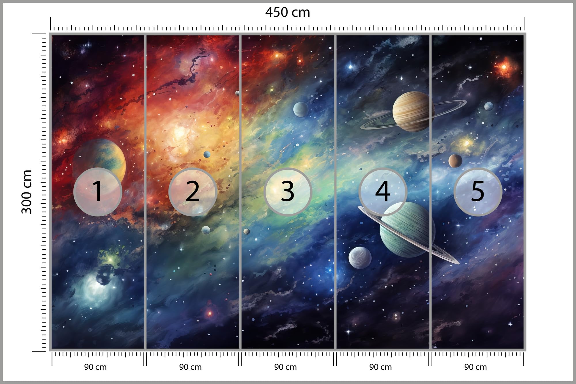 Muralo Papel Pintado en TNT 3D, Galaxia - 450x300 cm