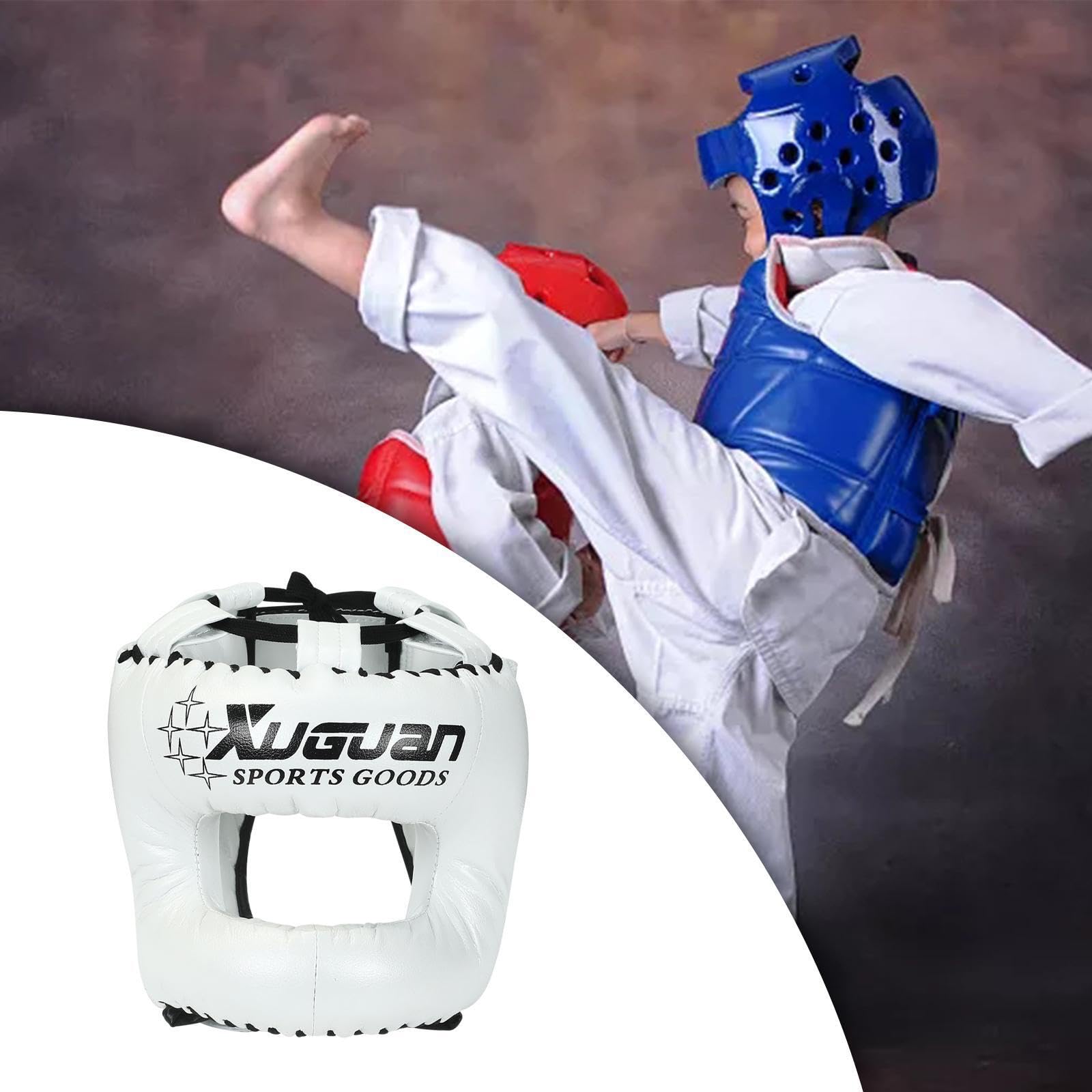 Casco da kickboxing, equipaggiamento protettivo da boxe, protezione integrale regolabile di qualità per il comfort e sicurezza, protezione per la