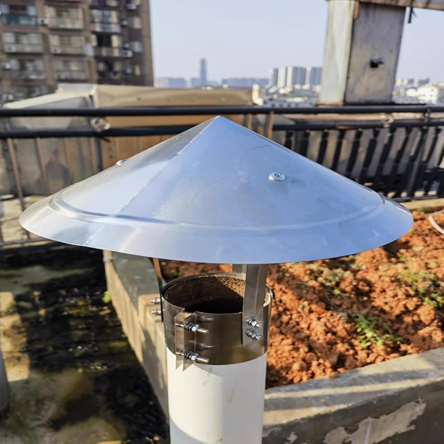 Adjustable Chimney Cap, Stainless Steel Vent Cover, Round Roof Rain Cover, Metal Spark Arrestor for Fireplace and Stove Pipe, 250mm Diameter