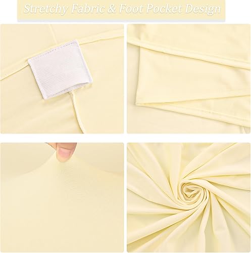 Miniatura 3 de Paquete de 4 manteles de elastano para mesa de cóctel de 32 x 43 pulgadas, manteles cuadrados elásticos con esquinas cuadradas, mantel redondo de