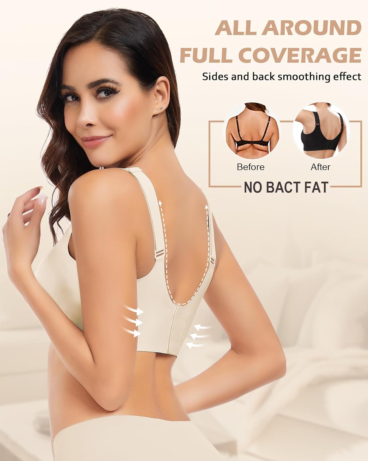 Wireless Support Bra Full Coverage Padded Push Up Anti Sagging Comfortable Seamless Lace Bras No Underwire - Image 3