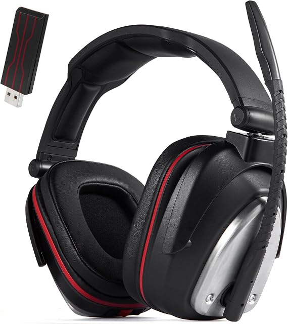 Wireless Gaming Headset for Xbox Series X|S,Xbox One,PS5,Nintendo Switch & PC with Wireless Adapter, Gaming Headphones with LED Light,2.4G &Bluetooth Mode,Bass Surround (Black)