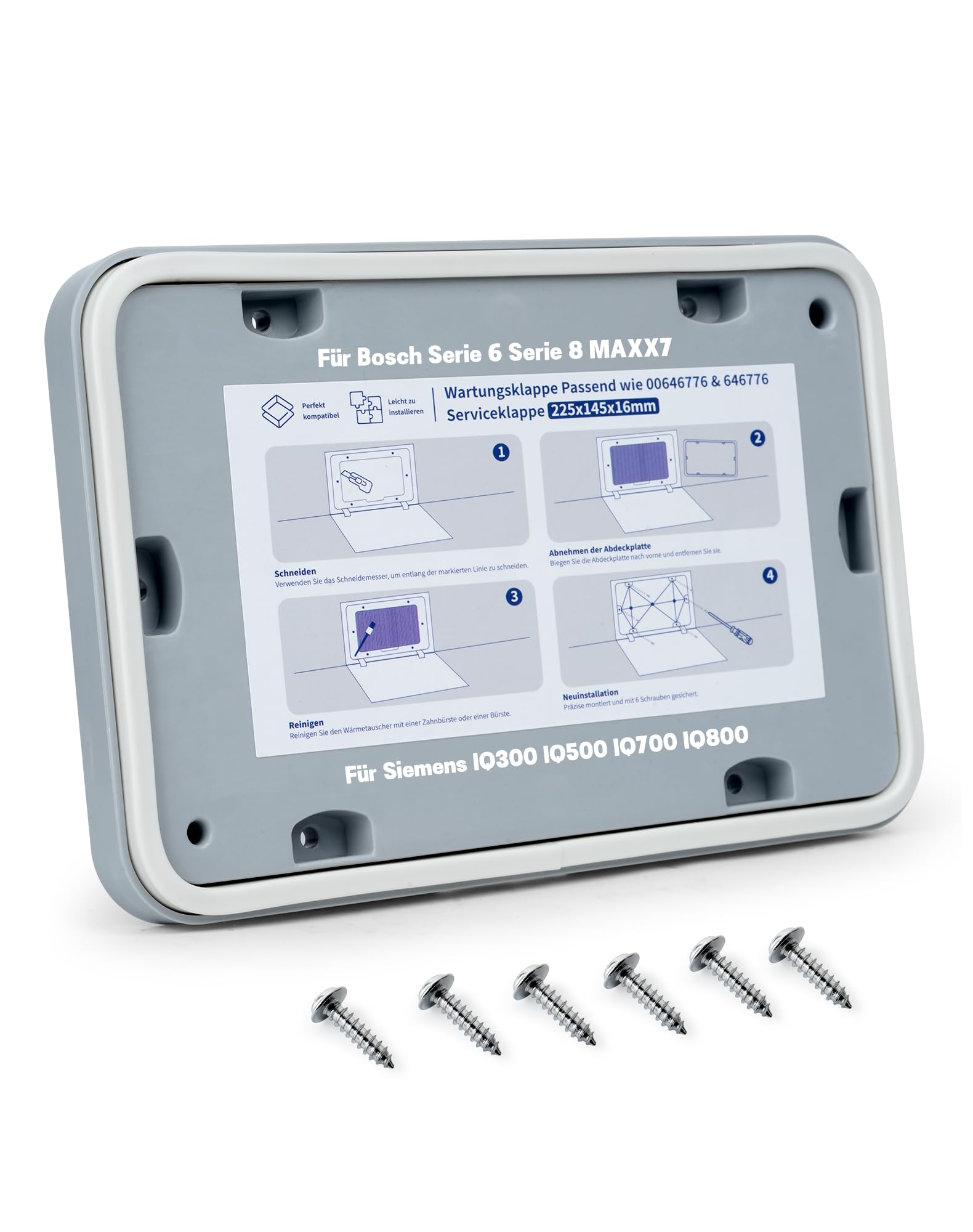 Wartungsklappe für Siemens Trockner Serviceklappe für Bosch - Ersatz für Siemens IQ300 IQ500 IQ700 IQ800 & für Bosch Serie6 Serie8 MAXX7 Wäschetrockner Klappe 646776 00646776 für Wärmepumpentrockner