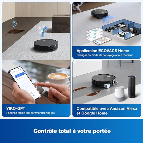 ECOVACS X8 Omni Robot Aspirateur Laveur avec Station Omni, Aspirateur Robot 18000Pa, Nettoyage Automatique instantané OZMO Roller, Lavage à l'eau Chaude 75 ℃, Vidage Automatique, Noir - 7