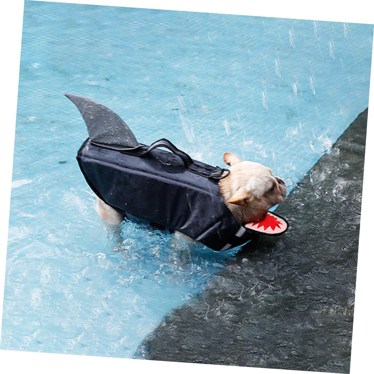 DOITOOL Dog Shark Swim Vest Floating Lifejacket Reflective Gray XL for Outdoor Water Safety and Training