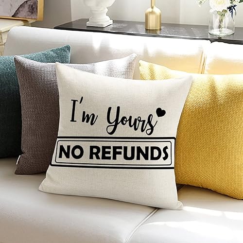 Miniatura 4 de Im Yours No Refunds - Funda de almohada romántica para el día de San Valentín boda compromiso aniversario funda de cojín cuadrada decoración del