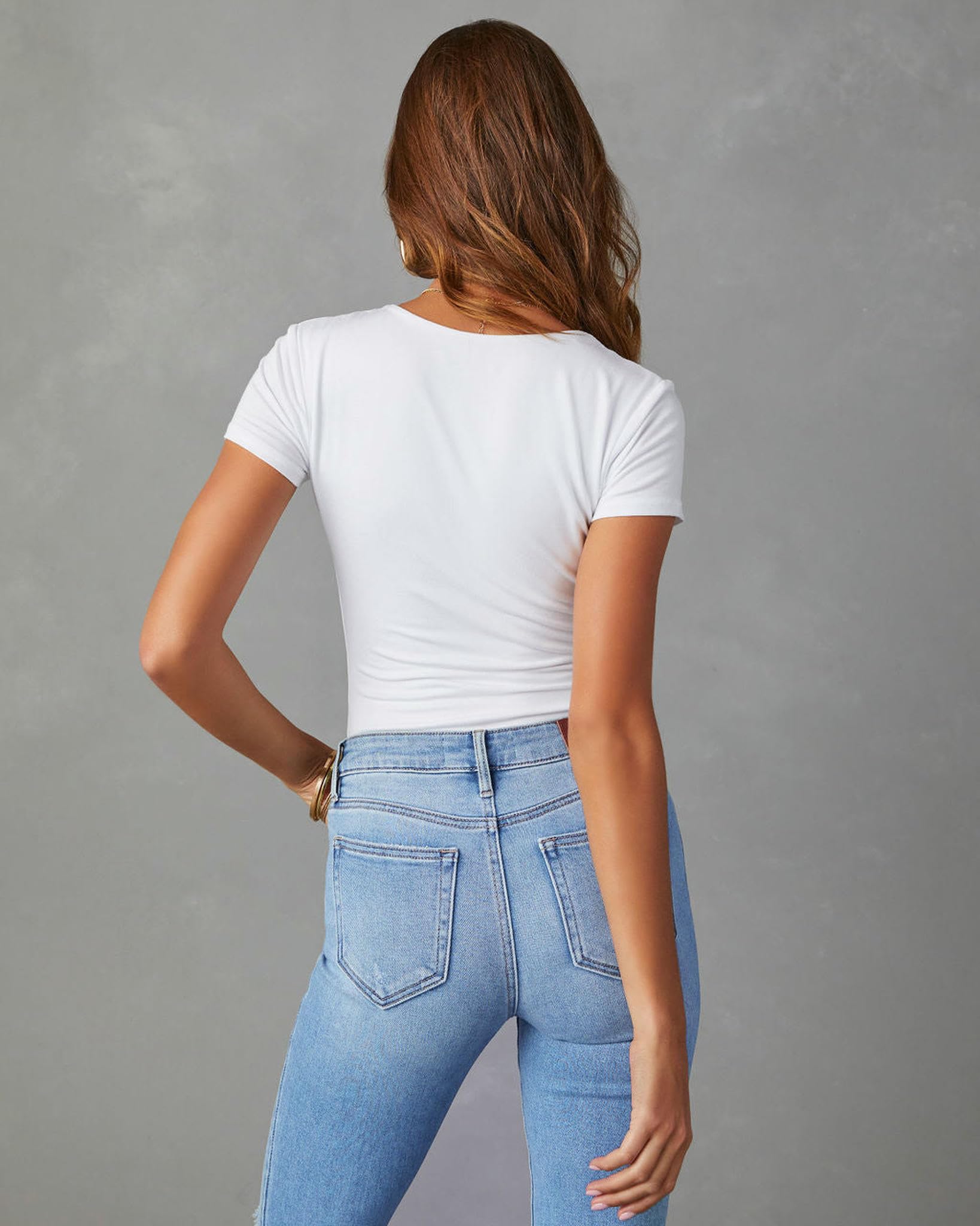 Jeans da Donna Design Obliquo alla Moda Femminile Elastico Temperamento Dritto per Pendolarismo Lavati-Azzurro-XL