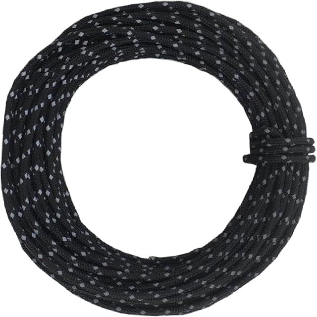 TRIWONDER 2.5mm Tent Guy Rope Reflective Paracord Nylon Guyline Camping Cord Tarp Rope for Garden Awning 15.24m (Black)