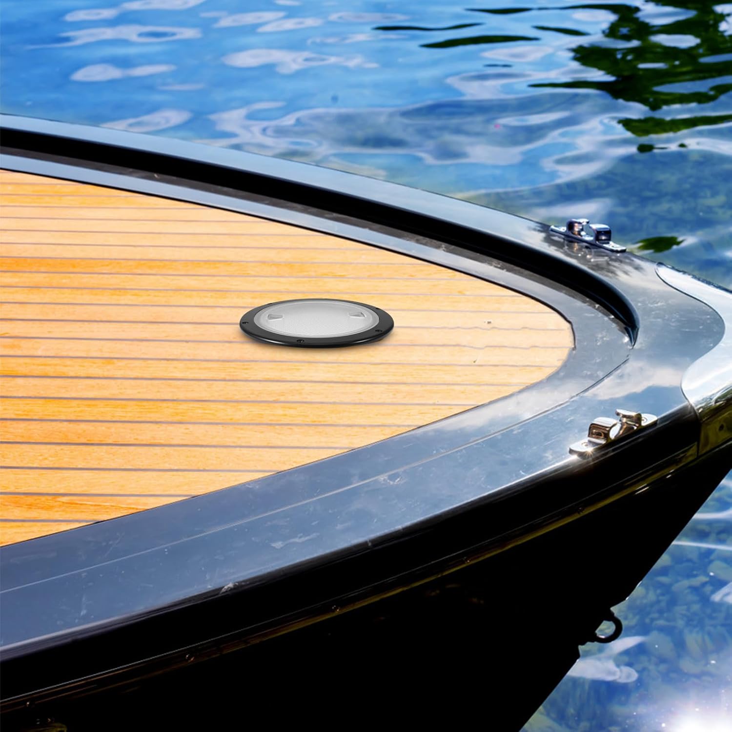 Deck Plate Hatch Cover: 25cm/9.8" Non-Slip Round Inspection Hatch Lid - Waterproof Circular Plastic Boat Access Cover for Yacht Boat Kayak