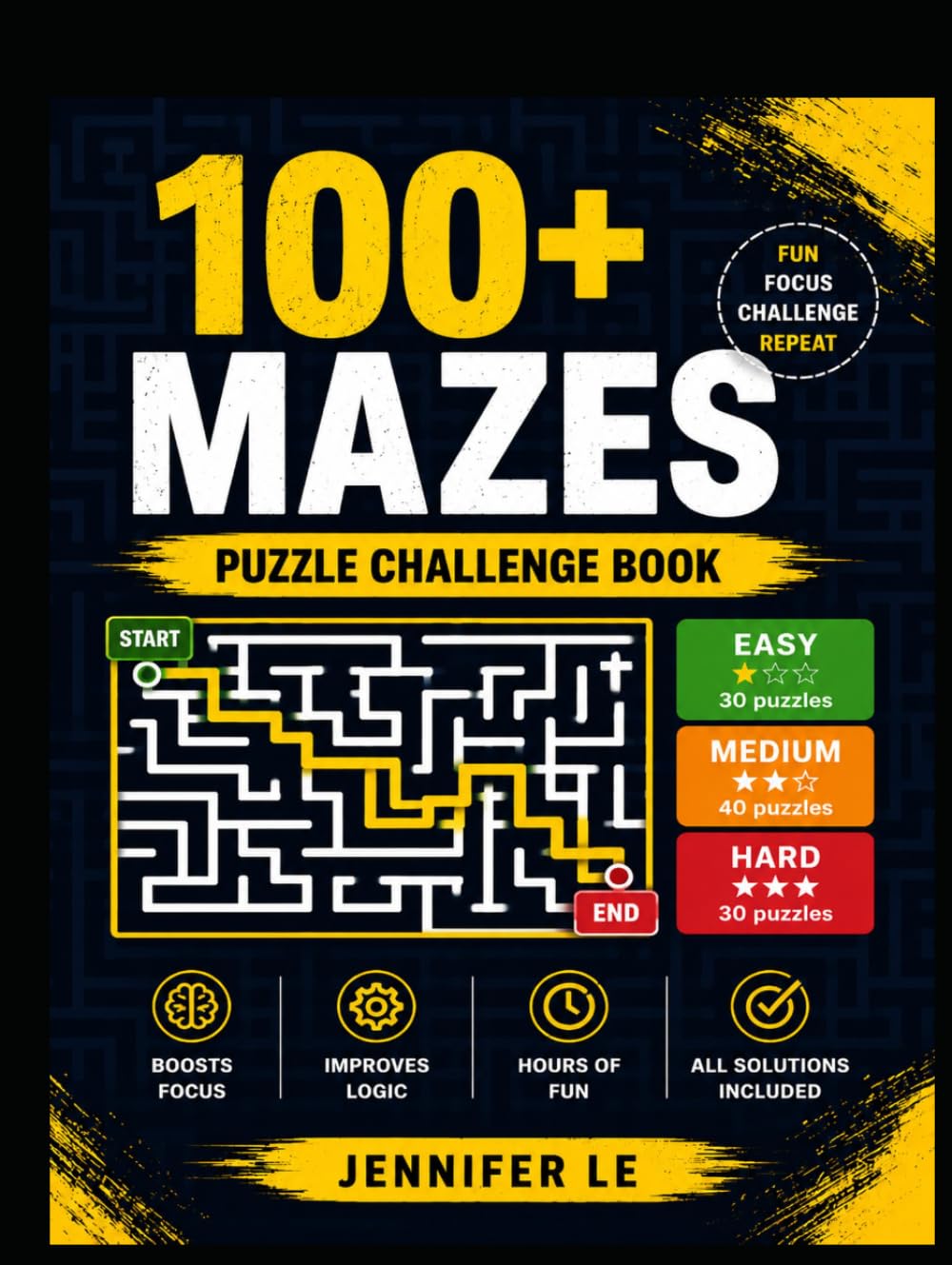 100+ Mazes Puzzle Challenge Book: Fun Brain Games with Full Solutions Included