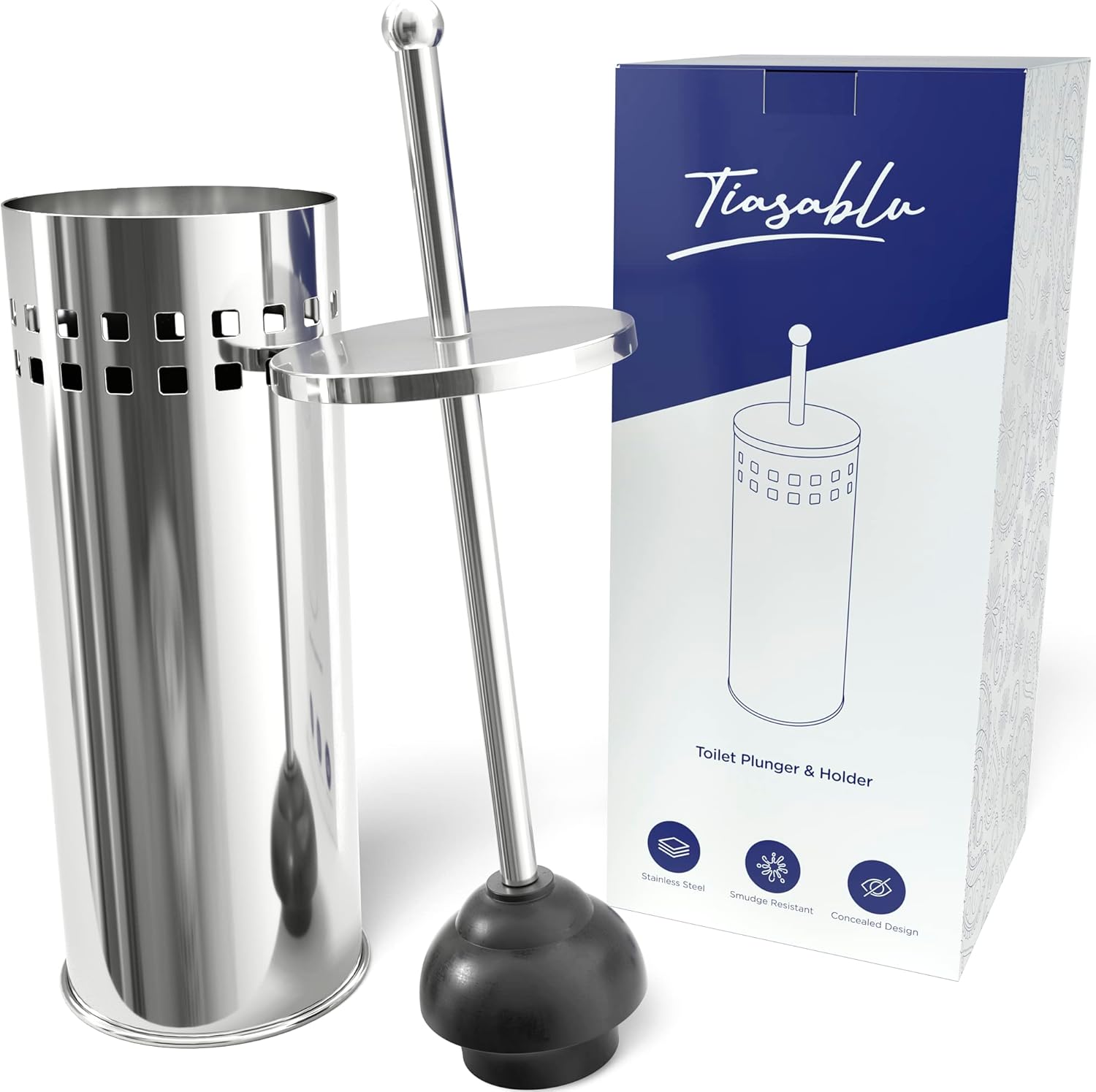 Tiasablu Plunger with Concealed Holder Heavy Duty Plunger for Toilet, Plungers for
