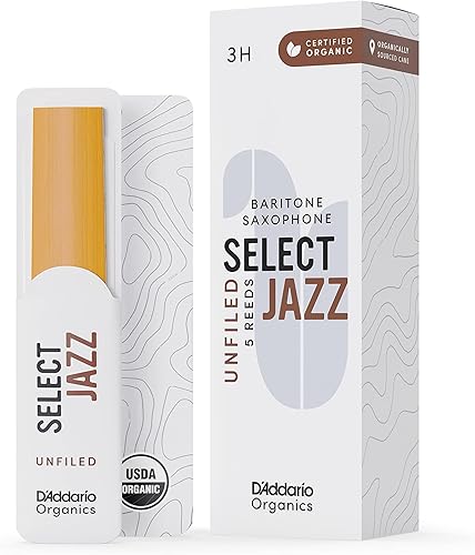 Miniatura 9 de D'Addario Organic Select Jazz - Cañas de saxofón barítono archivadas  Cañas de saxofón  La primera y única caña orgánica  4 medianas, paquete de 5