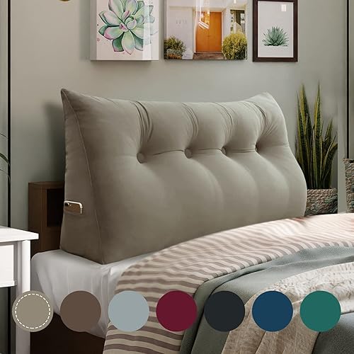 homecozy Almohada de cuña para cabecero de dormitorio, almohada de lectura, soporte de espalda para sentarse en la cama, cojín lumbar,