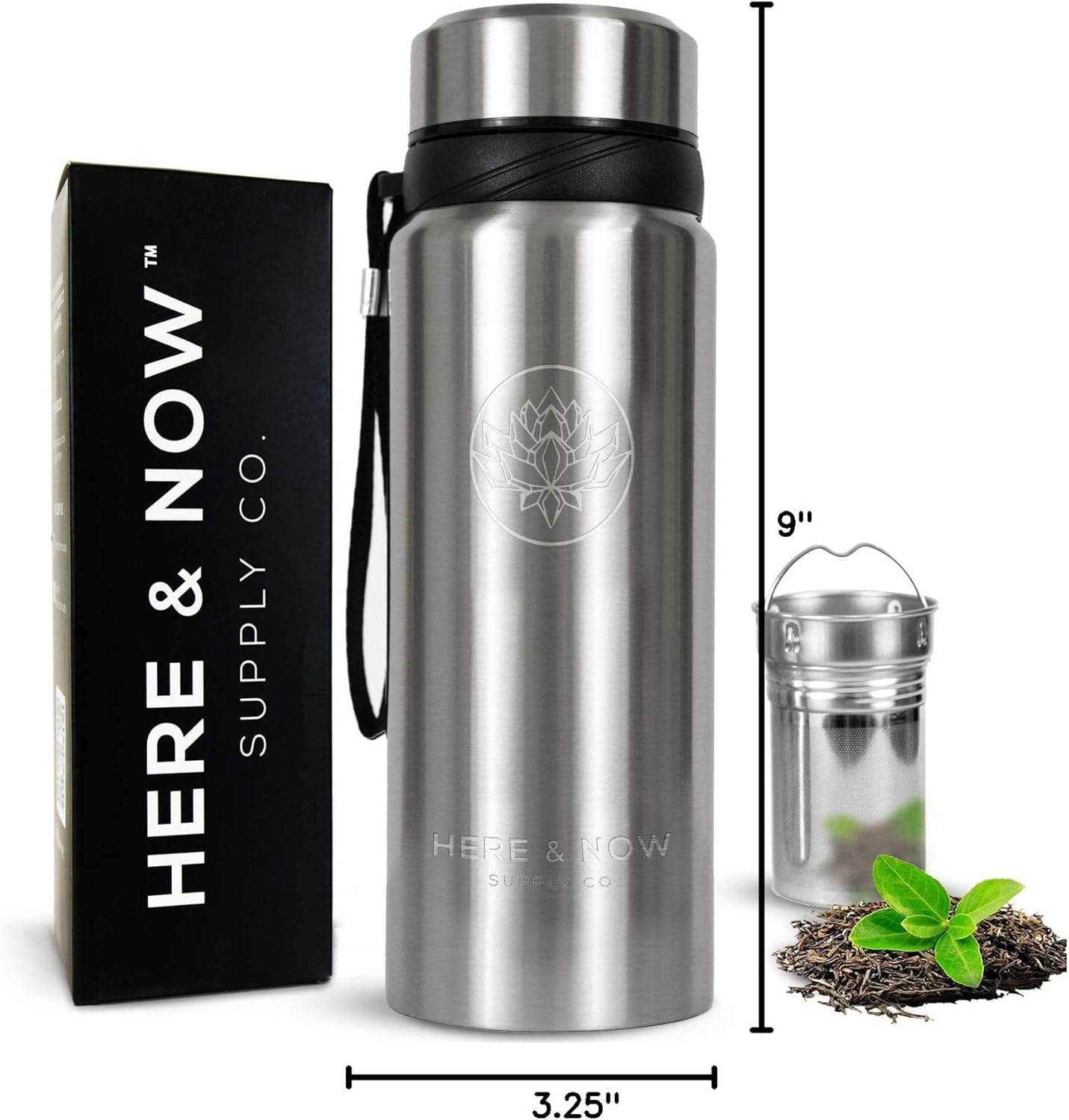 London Sip 25 oz Multi-Function Travel Mug and Tumbler Tea Infuser Water Bottle Fruit Infuser Flask Hot and Cold Double Wall Stainless Steel Coffee Thermos, Cosmic Silver - Image 6