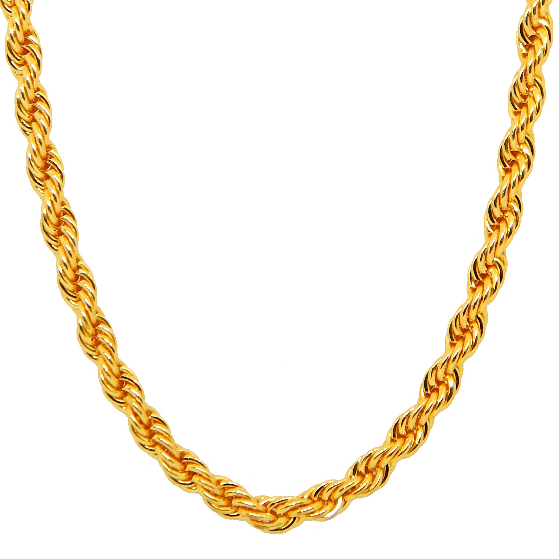 Fresh Vibes Gold Plated Thick Rope Twisted Design Metal Neck Chain for Men Fancy Golden Necklace for Mens and Boys
