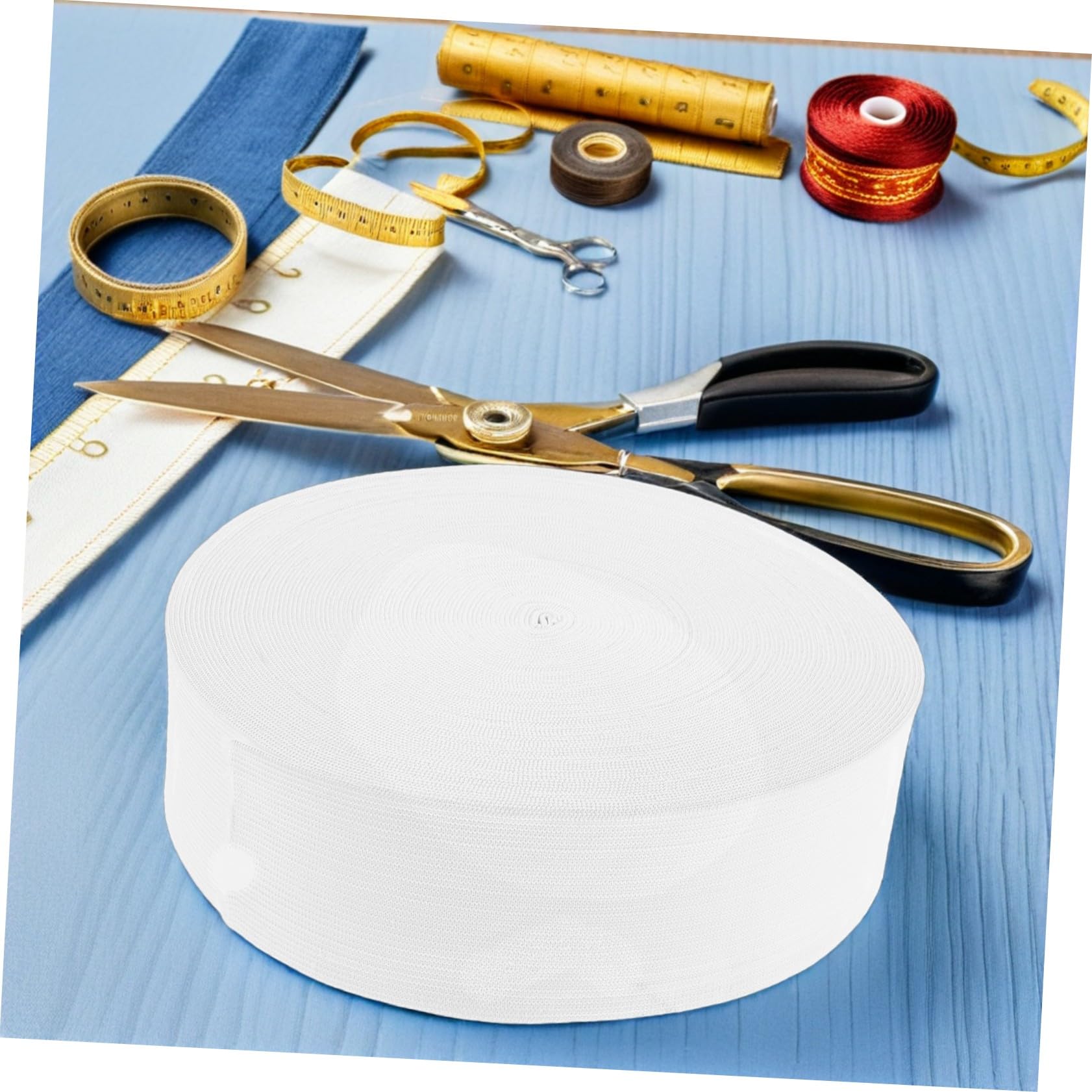Coser Bandas Elásticas de Punto Banda Elástica de Alta Elasticidad Rollo Grueso de Cinturillas Puños y Ropa de Bricolaje Plana