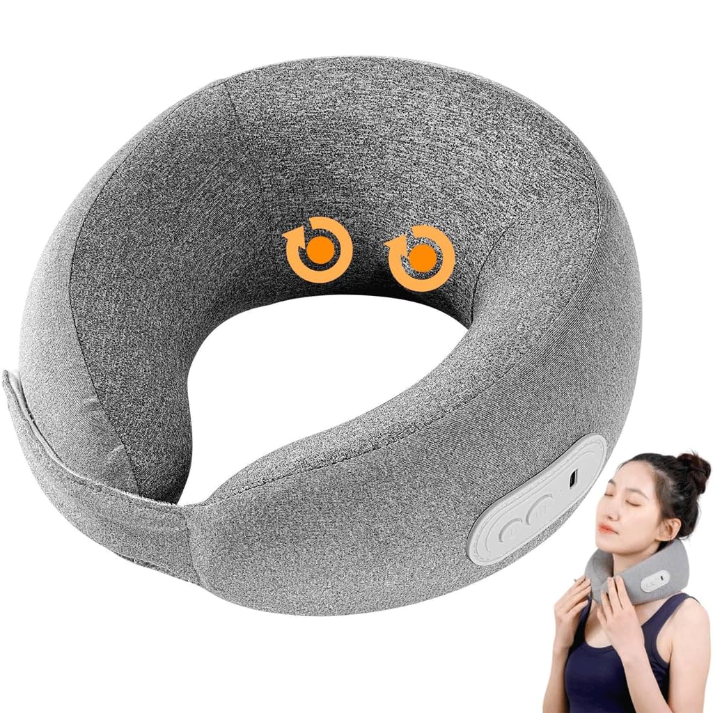 Cuscino per Massaggio a Forma di U Ricarica per Auto Protezione per Il Collo Dispositivo per Massaggio al Collo Impastamento con impacco Caldo Massaggio cervicale