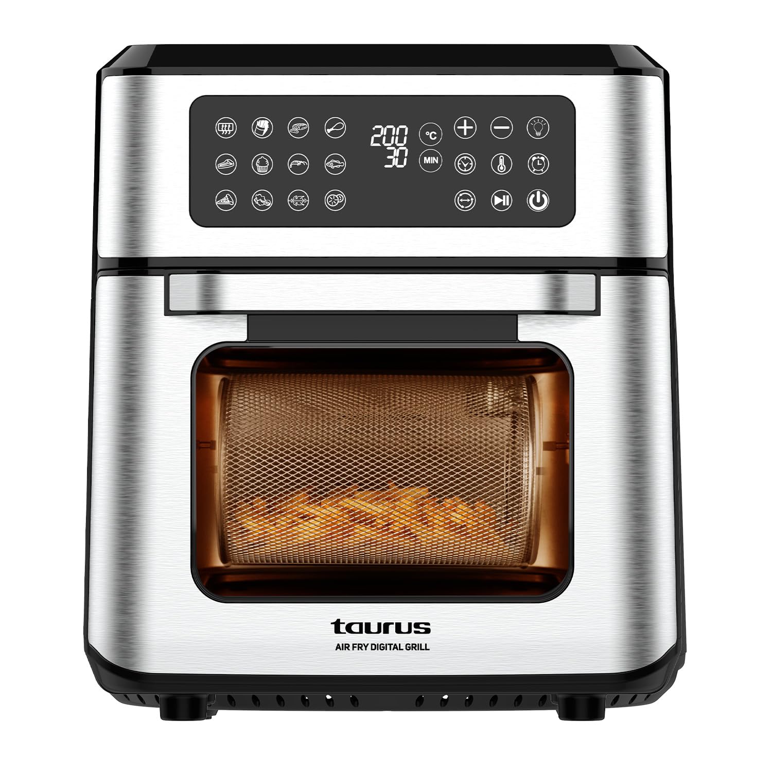Taurus - Freidora de Aire y Horno 2 en 1 | 1800W Potencia | Capacidad de 12L | Pantalla Táctil con 12 Programas | Air Technology 99% Menos Grasa | Fácil de Limpiar