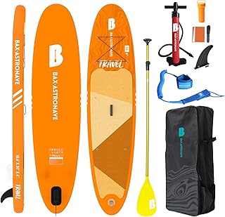 BAX ASTRONAVE Inflatable Stand Up Paddle Board Premium SUP Paddling Board Set | 15 cm Thick 320 x 76 x 15 cm | Paddle Board Complete Accessories Including Backpack Hand Pump | For Yoga Traveling Surfing