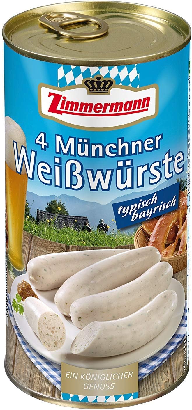 Zimmermann Weißwürste, 6 pack (6 x 530 g tin)