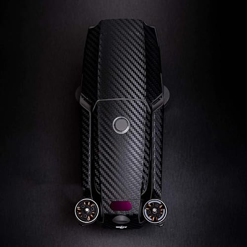 SopiGuard Piel negra de la etiqueta engomada del vinilo de la fibra de carbono para DJI Mavic 2 ProZoom