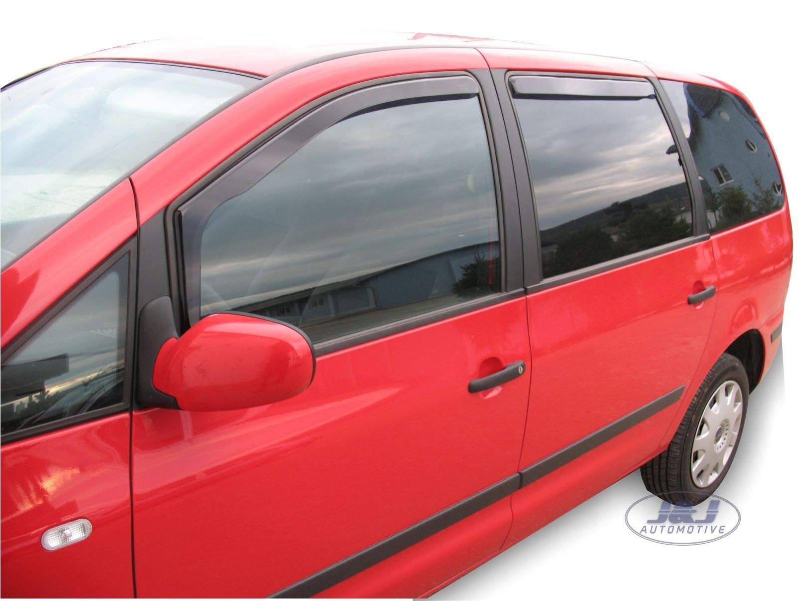 J&J AUTOMOTIVE Windabweiser passend für Volkswagen Sharan 1995-2010 2tlg, Heko Regenabweiser Vorne Getönt Dunkel Passform