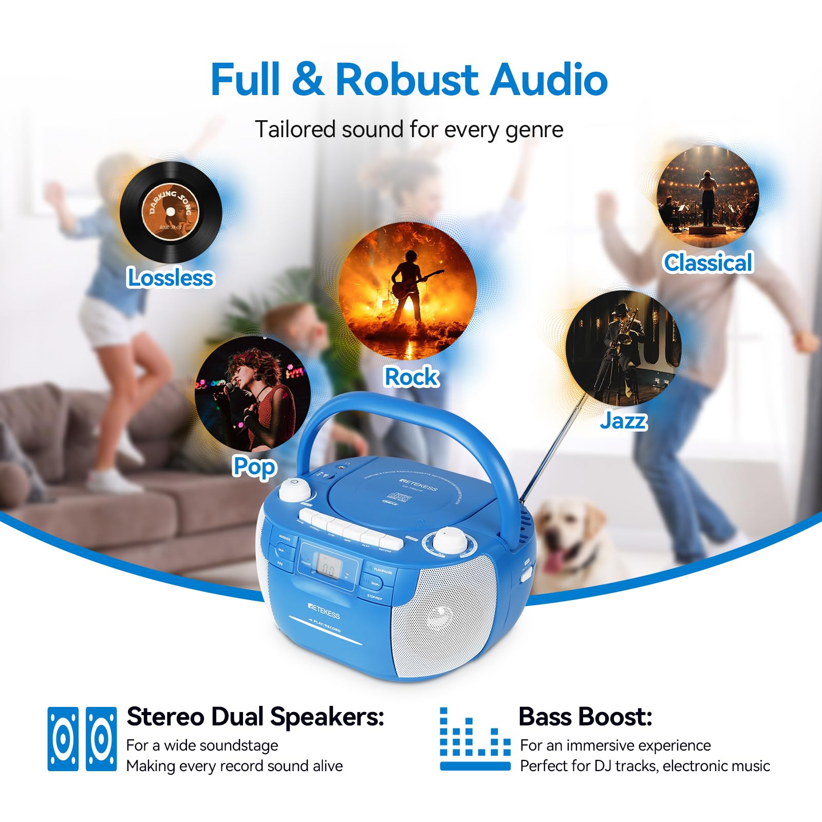 Retekess TR621P Odtwarzacz CD Boombox