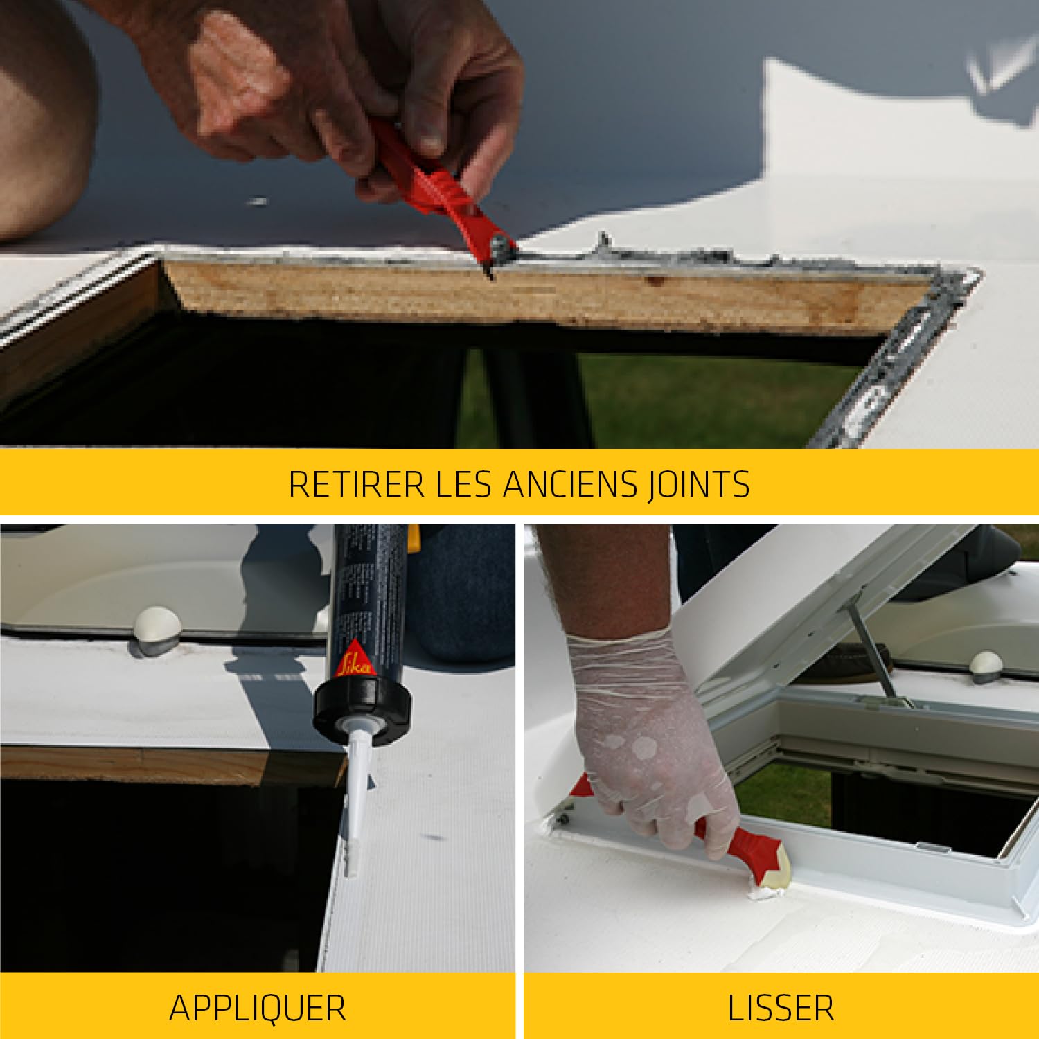 SIKA - Mastic-colle caravane - Sikaflex 522 - Blanc - Carton 12x300ml | Jointoiement de caravanes et camping-cars - Mutli-usages - Résistant aux UV - Intérieur et extérieur