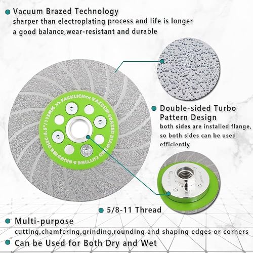 Miniatura 4 de Disco de pulido de corte de cerámica 4-12 "muela abrasiva de diamante para biselar, pequeños cortes, rectificado, redondeo de bordes de