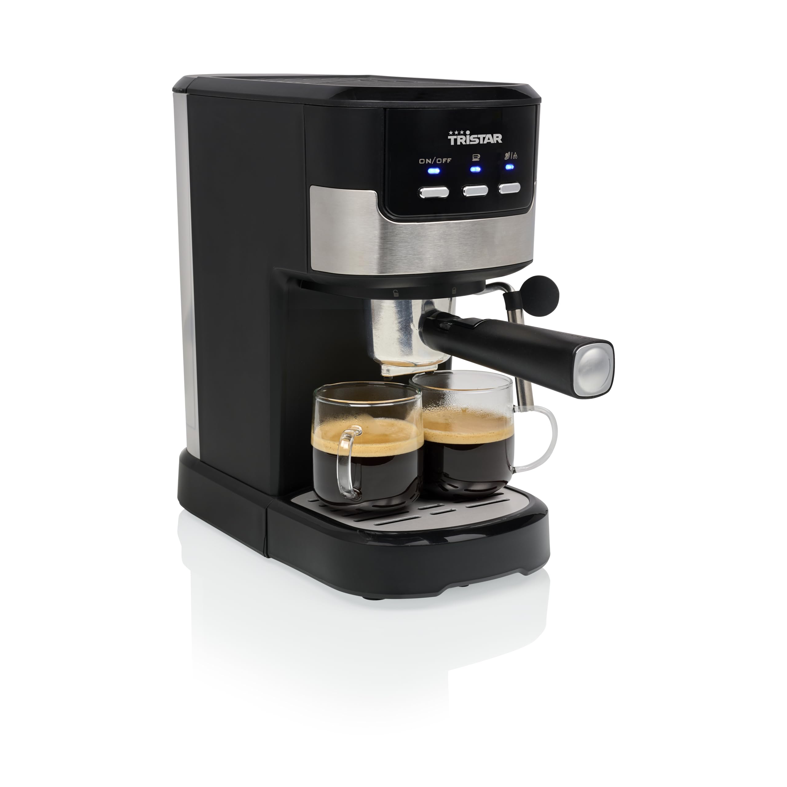 Tristar Máquina de Espresso 2 tazas a la vez | Apta para cápsulas de Nespresso y café molido | Calienta tazas | Apto para lavavajillas | 20 bares | 1100 W | CM-2278-image