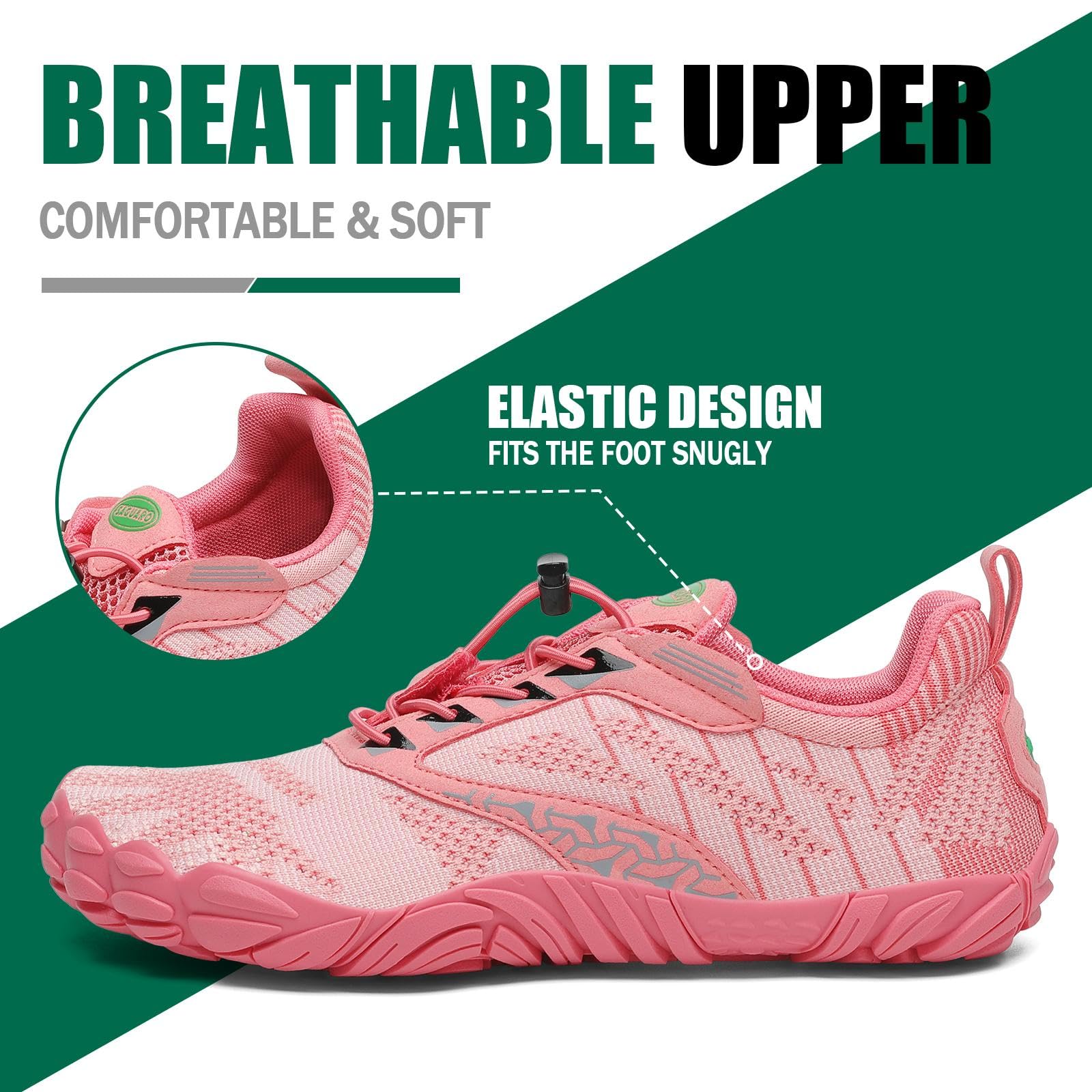 SAGUARO Barefoot Shoes Uomo Donna Scarpe Barefoot Minimaliste Scarpe a Piedi Nudi Antiscivolo Scarpe Trail Running Leggere Scarpe Dita,Gr.36-48 EU