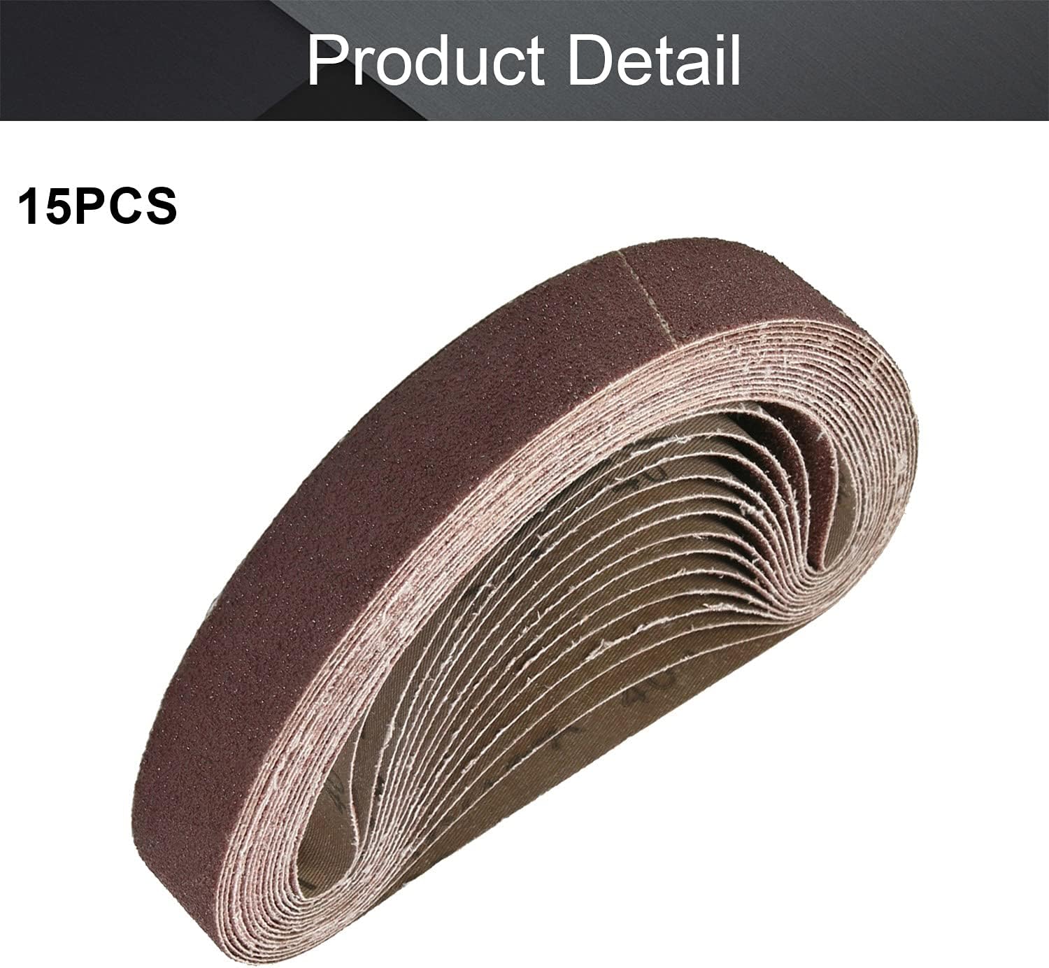 Utoolmart 1.2-Inch x 21-Inch 40 Grit Sanding Belt Aluminum Oxide Sandpaper Belts for Portable Strip Sander Wood Finishing Metal Drywall Polishing Sharpening Abrasive Paper 15pcs